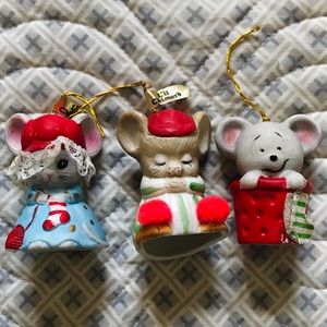 Vintage Jasco Mouse Bell Ornaments